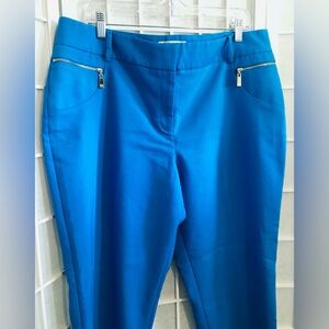 Chaus New York Blue Zipper Pants 14 EUC